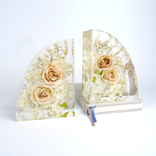 Bookends - Resin Floral Blocks - Endless Florals
