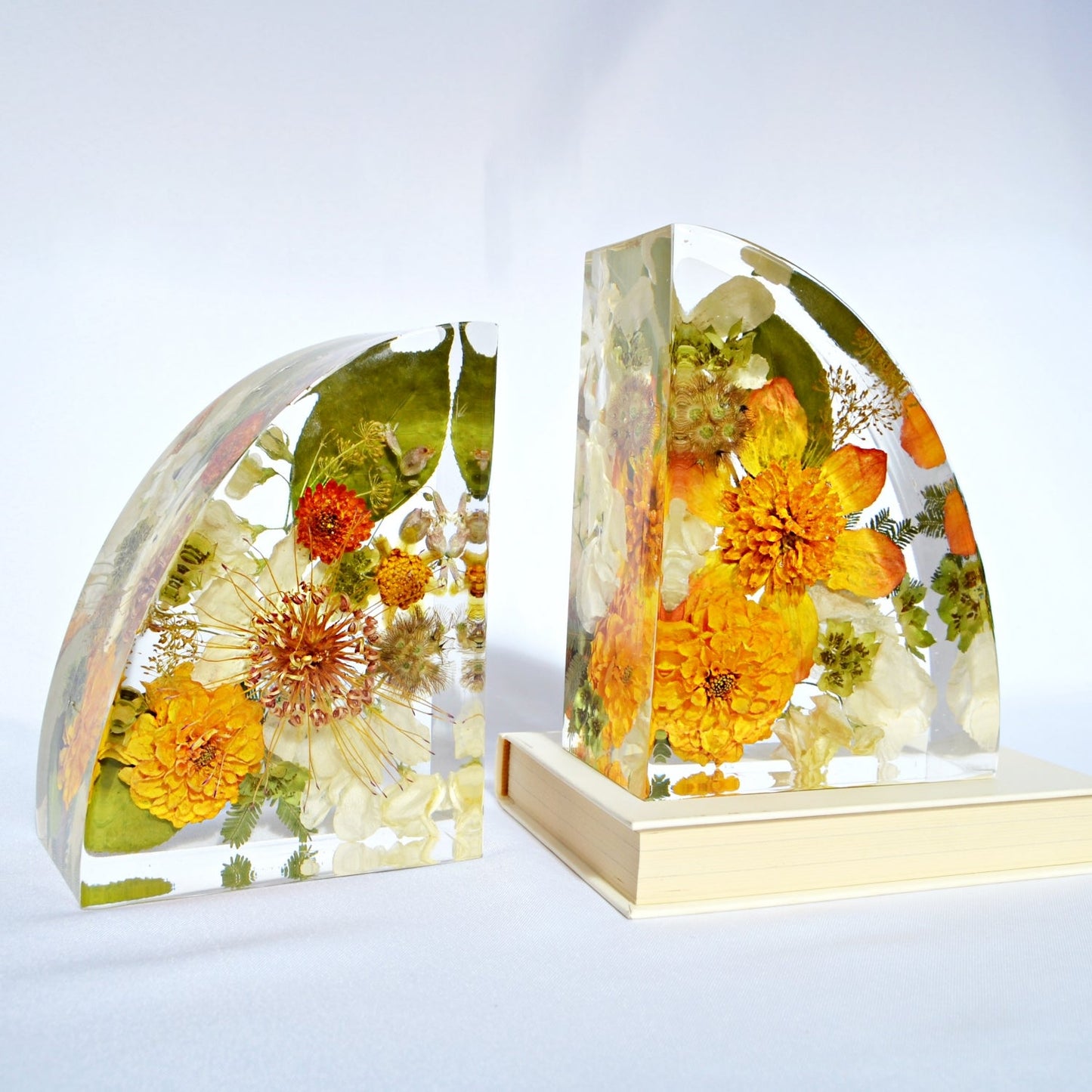 Bookends - Resin Floral Blocks - Endless Florals