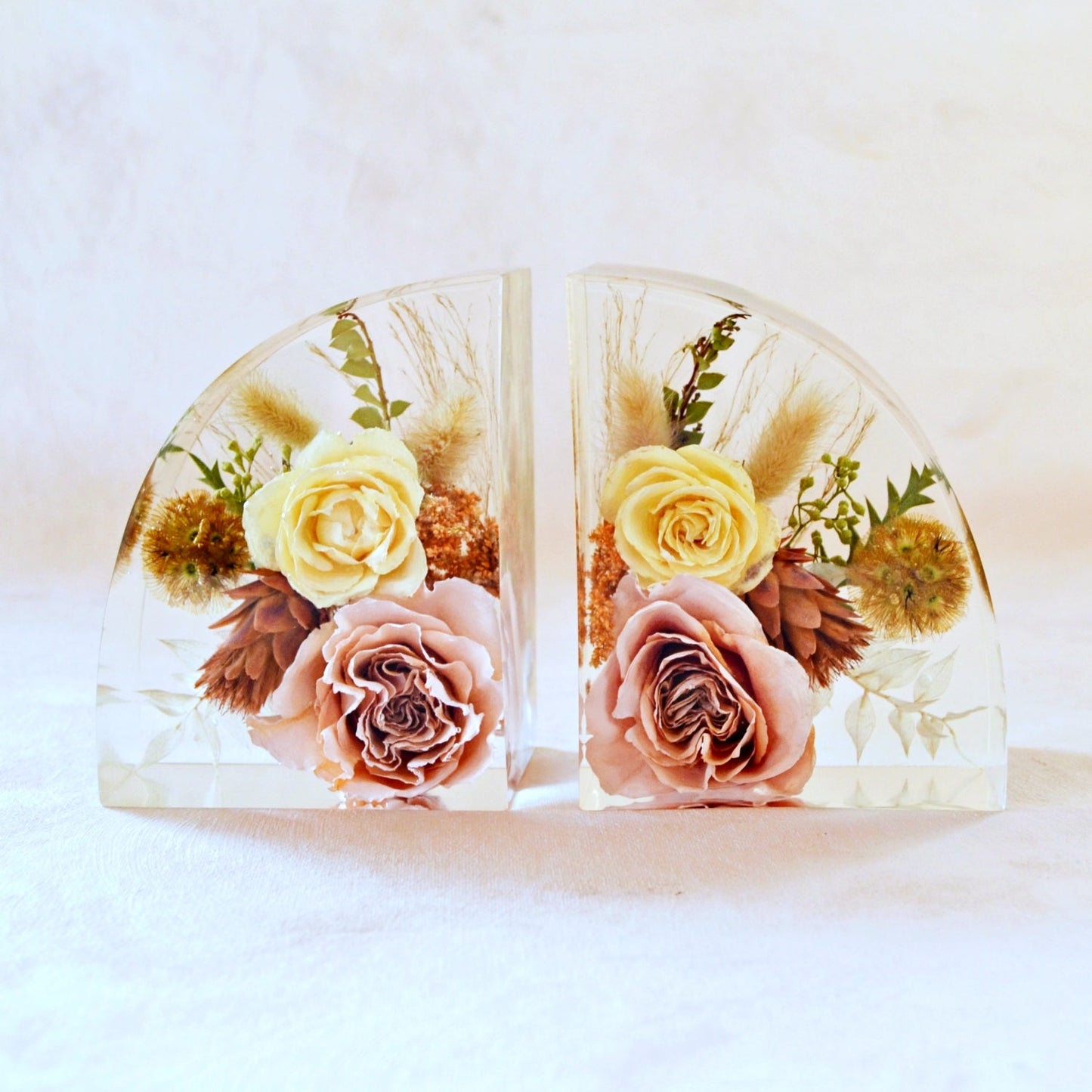 Bookends - Resin Floral Blocks - Endless Florals