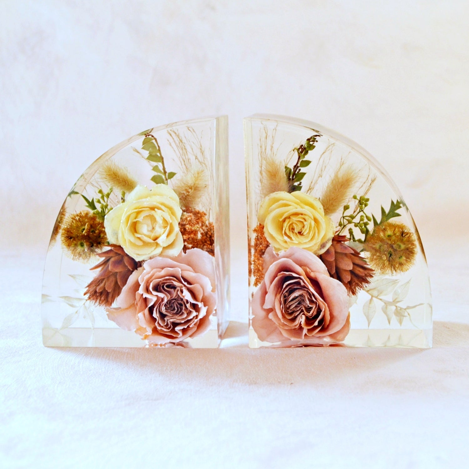 Bookends - Resin Floral Blocks - Endless Florals