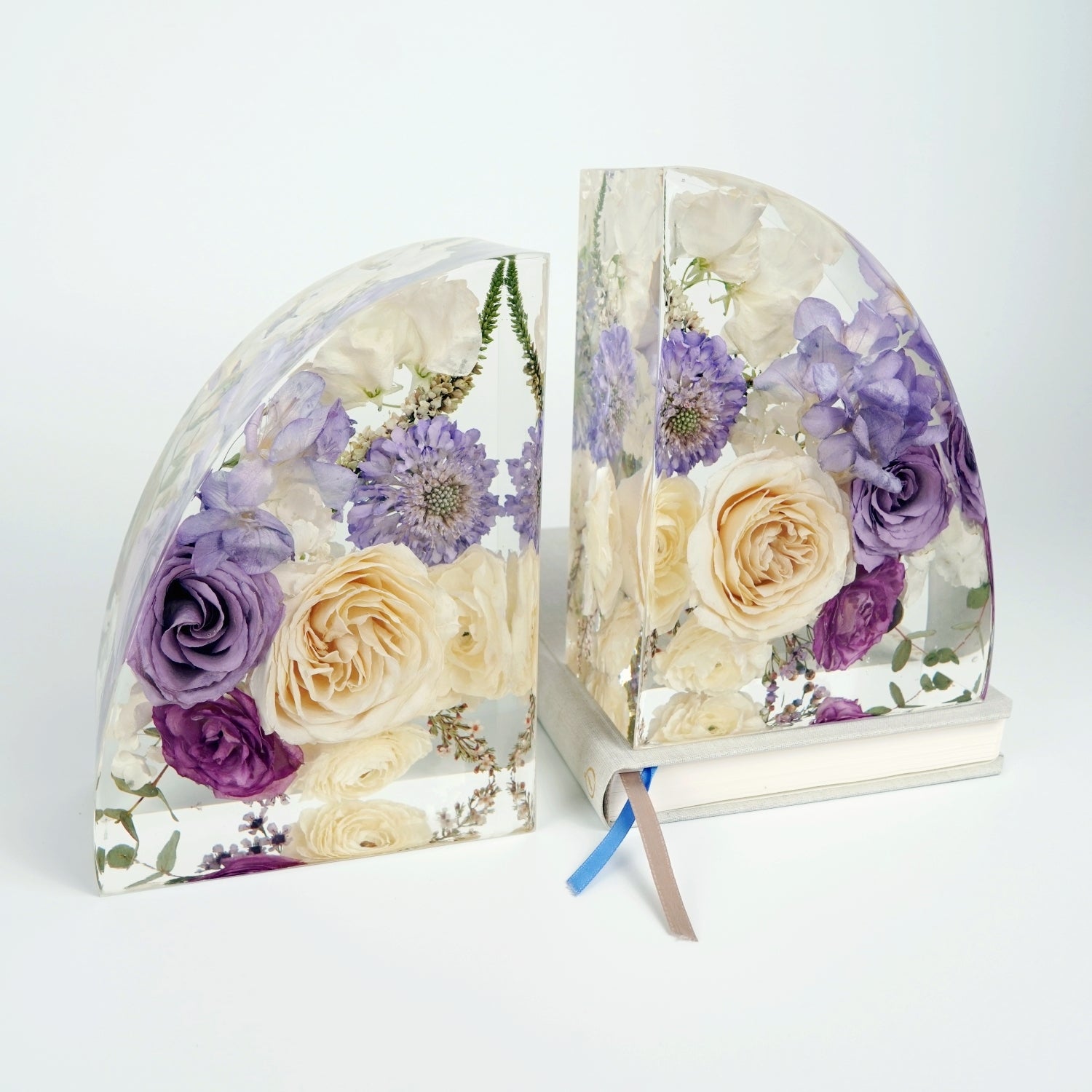 Bookends - Resin Floral Blocks - Endless Florals