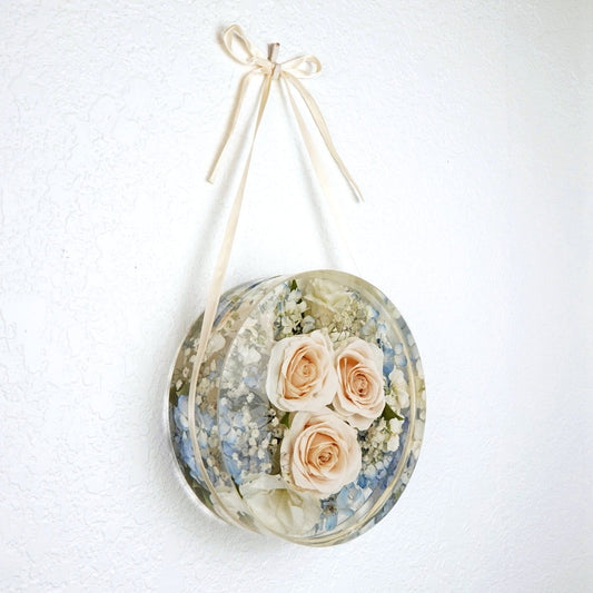 Hanging Circle - Resin Floral Block - Endless Florals