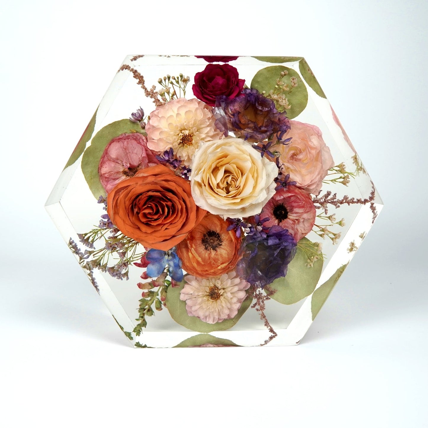 Hexagon - Resin Floral Block - Endless Florals