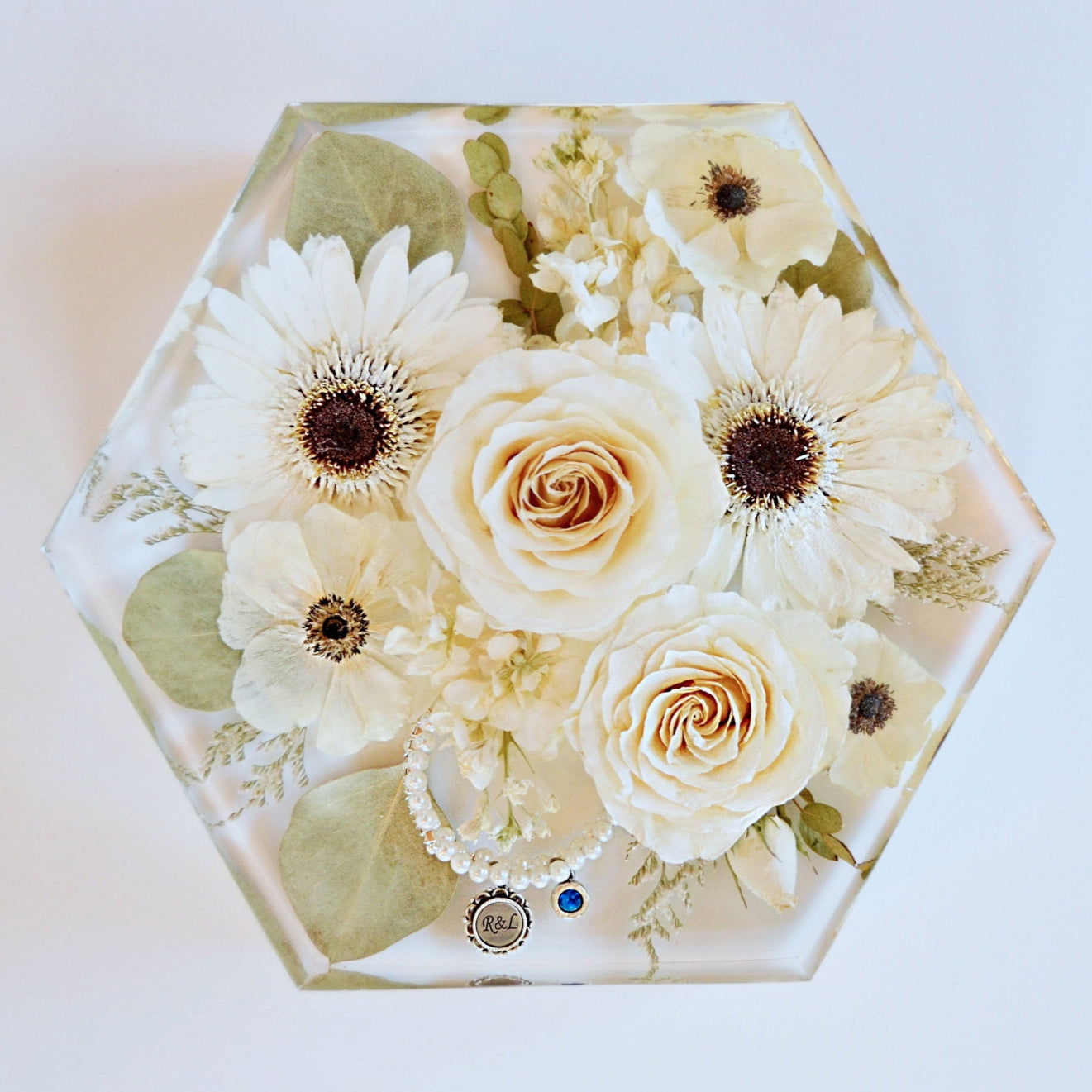 Hexagon - Resin Floral Block - Endless Florals