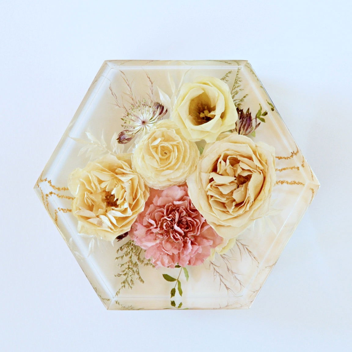 Hexagon - Resin Floral Block - Endless Florals