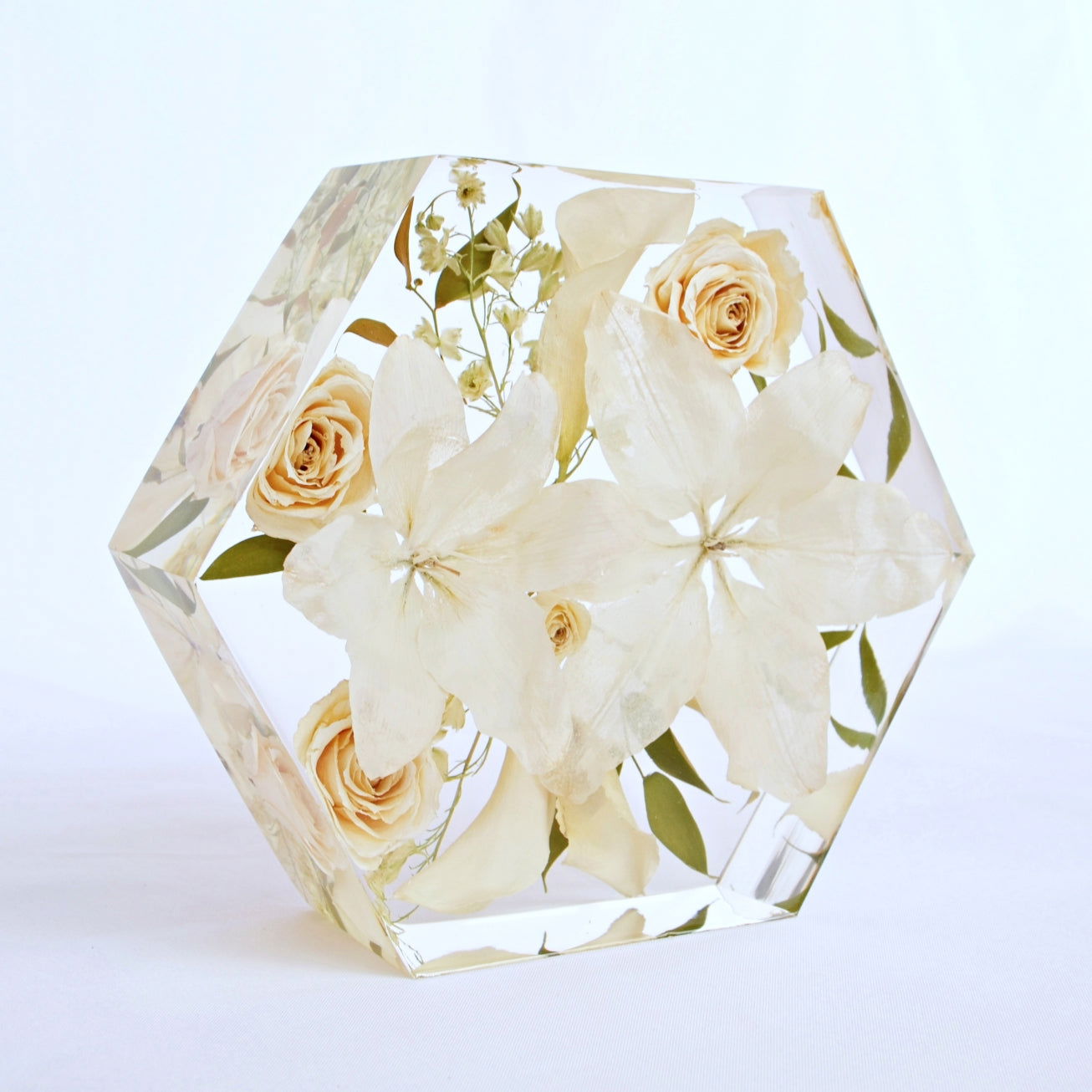 Hexagon - Resin Floral Block - Endless Florals