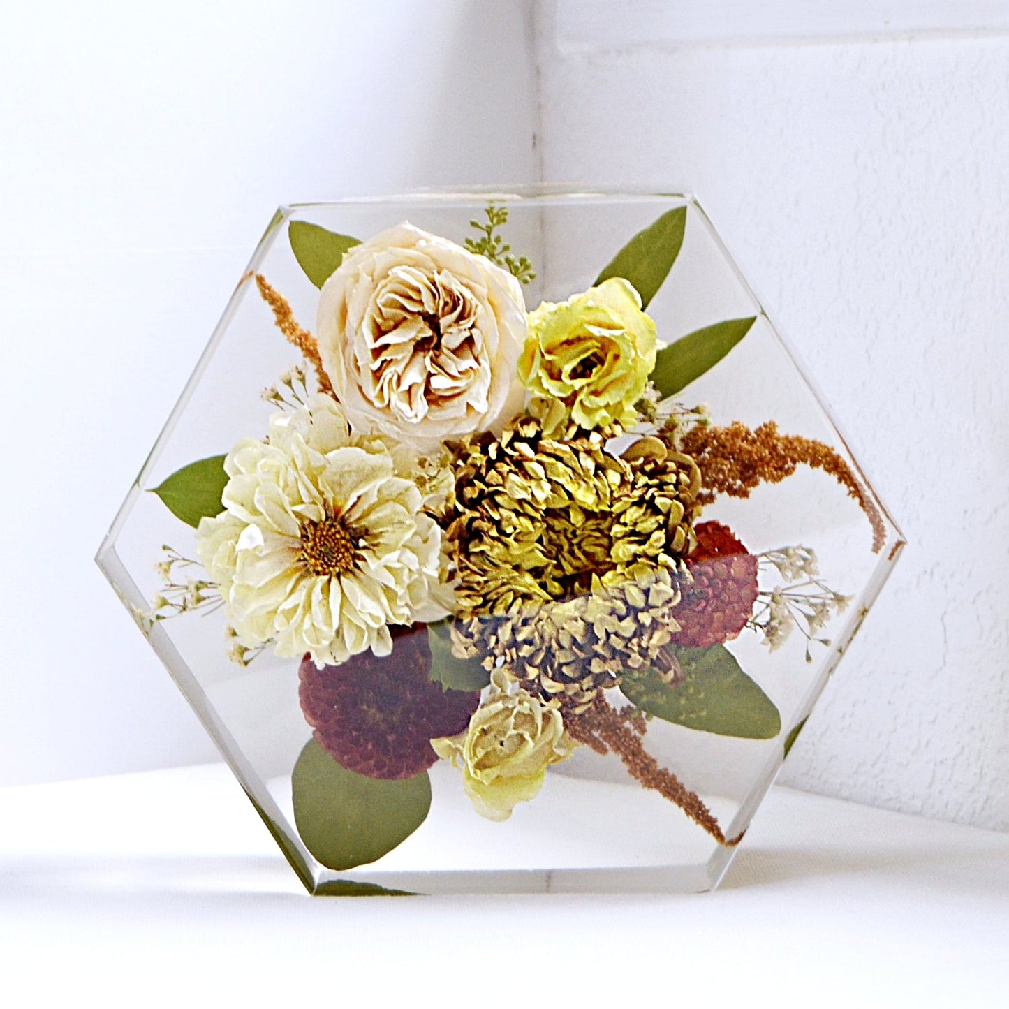 Hexagon - Resin Floral Block - Endless Florals