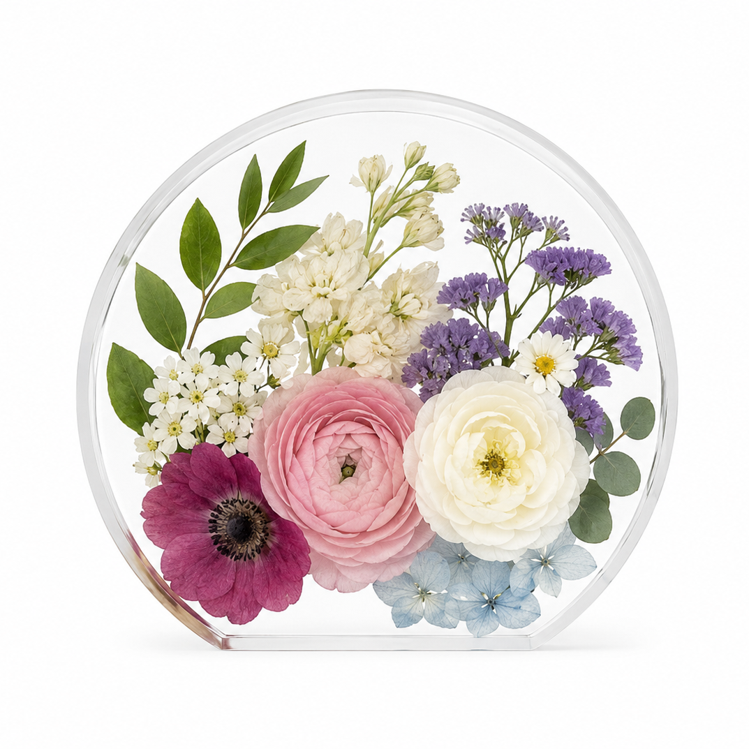 Standing Circle - Resin Floral Block