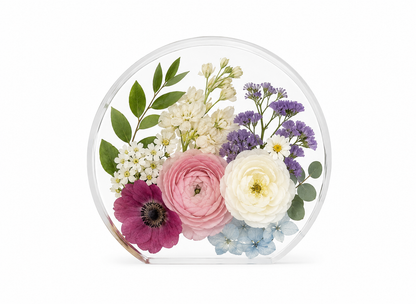 Standing Circle - Resin Floral Block