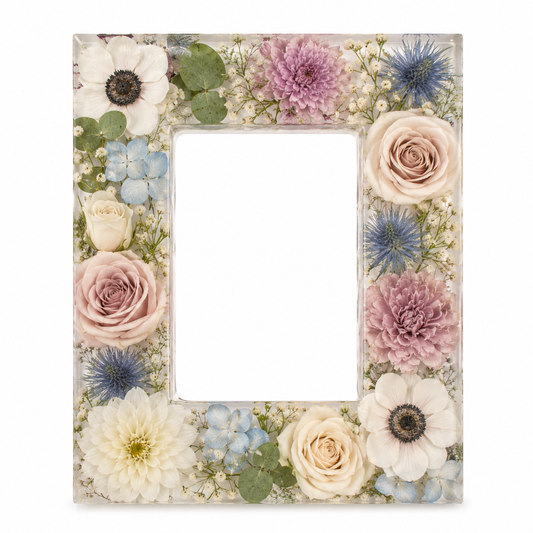 Photo Frame - Resin Floral Block