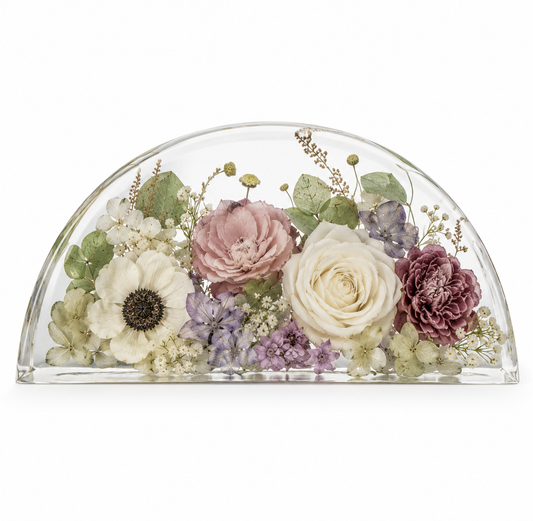 Semi Circle - Resin Floral Block