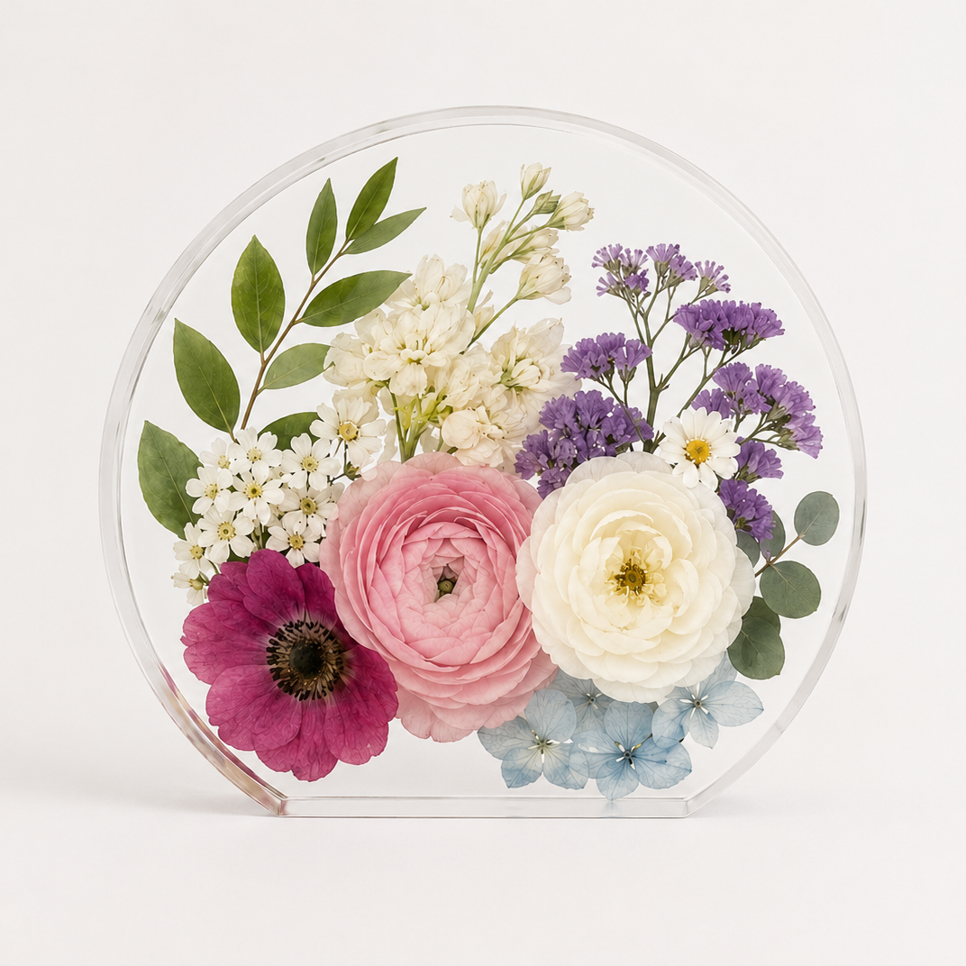 Standing Circle - Resin Floral Block