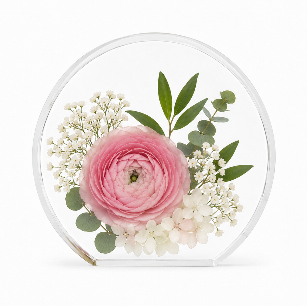 Standing Circle - Resin Floral Block