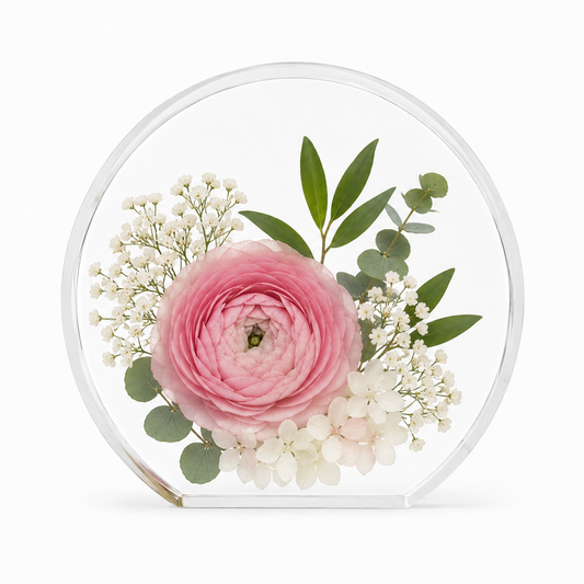 Standing Circle - Resin Floral Block