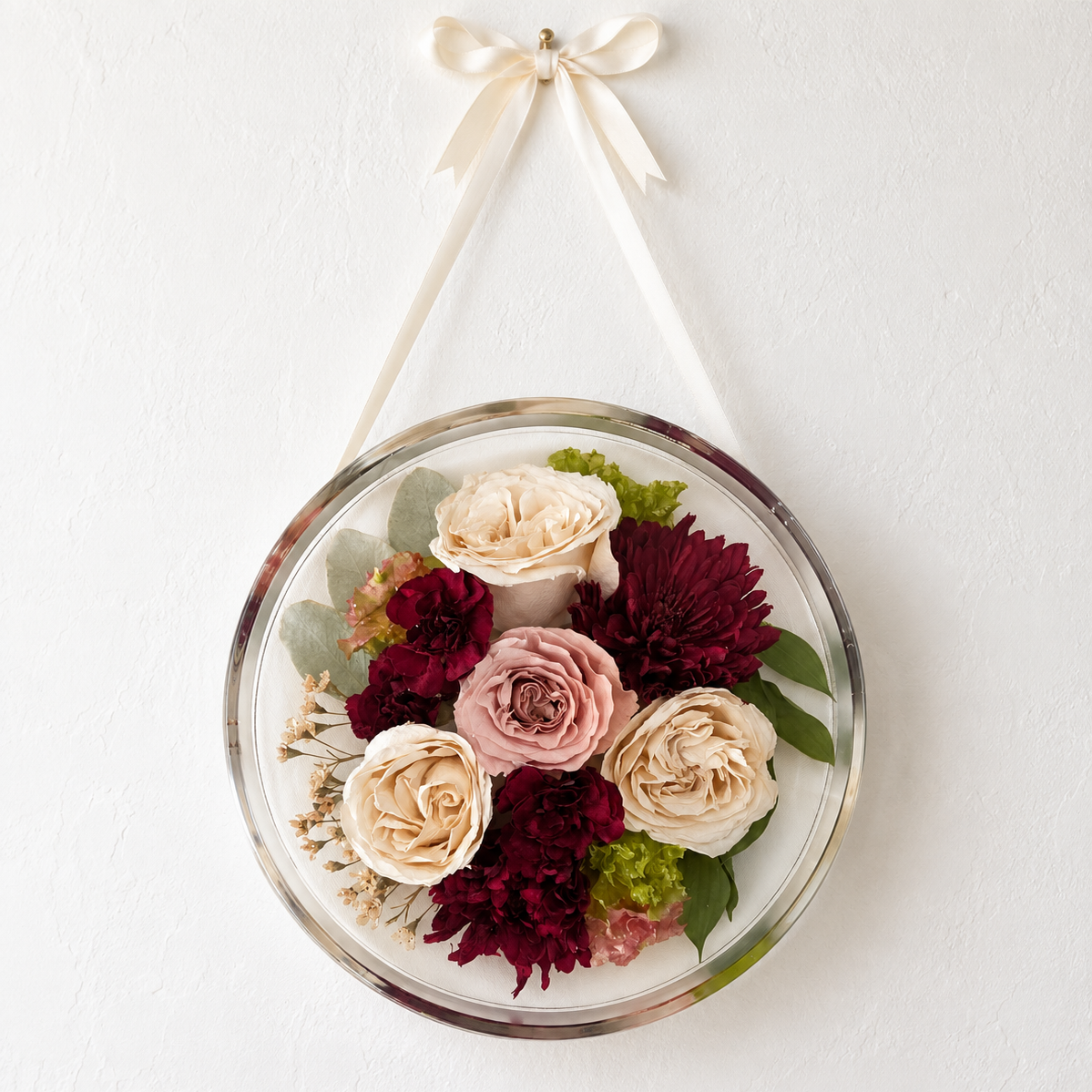 Hanging Circle - Resin Floral Block