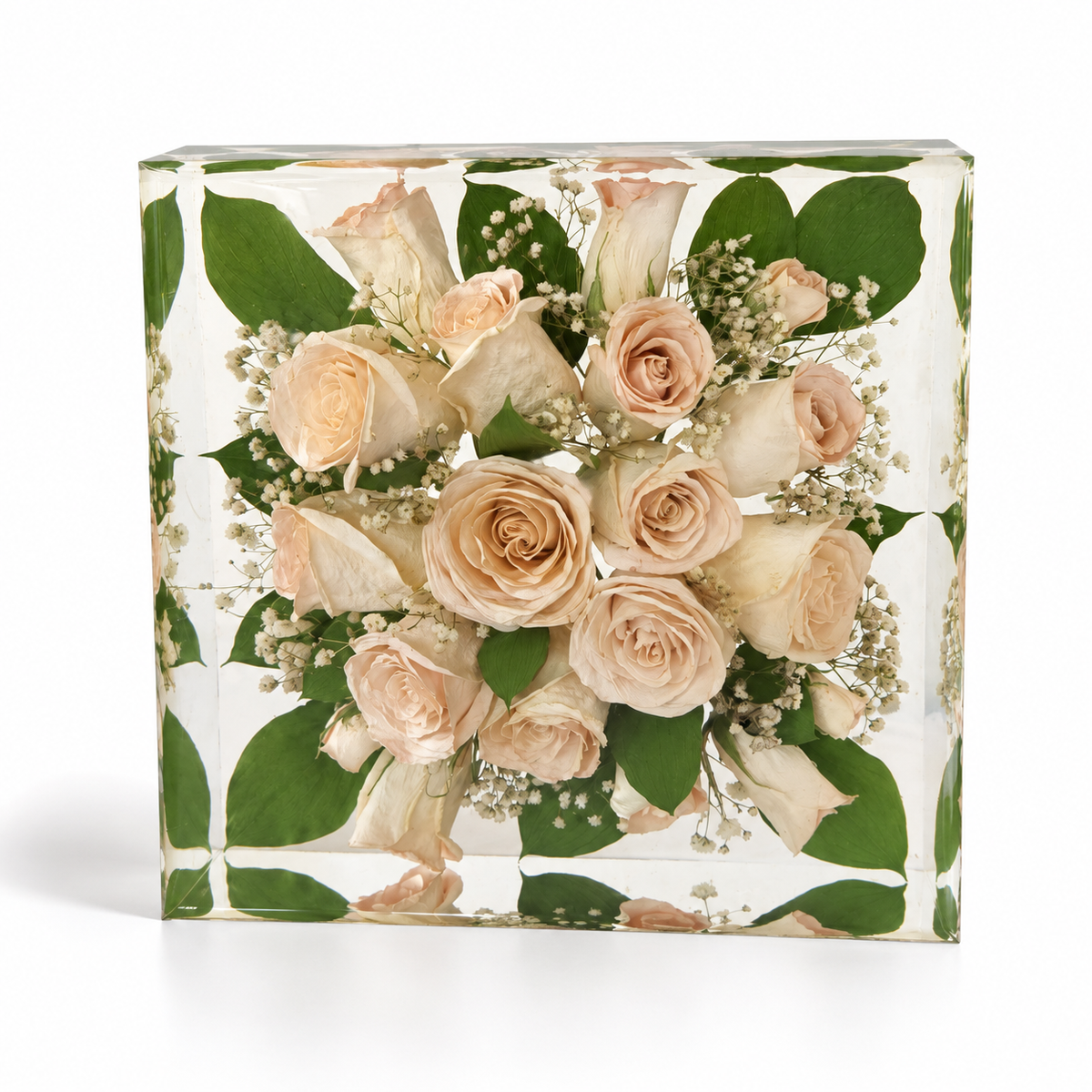 Square - Resin Floral Block