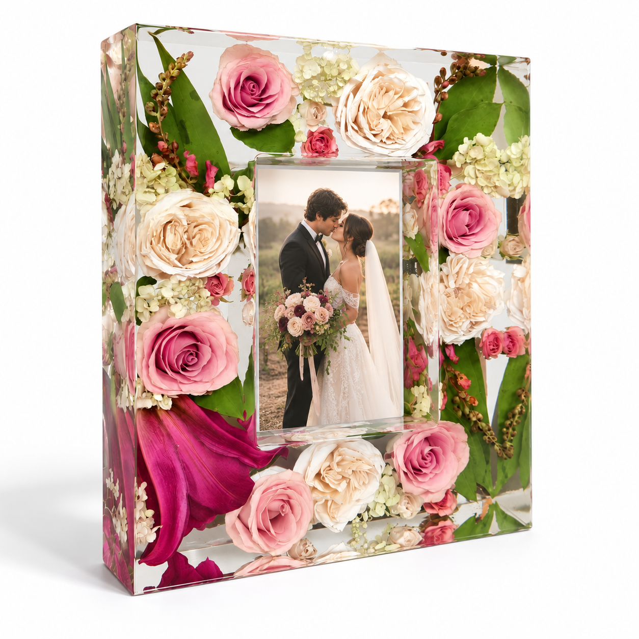 Photo Frame - Resin Floral Block