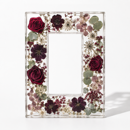 Photo Frame - Resin Floral Block