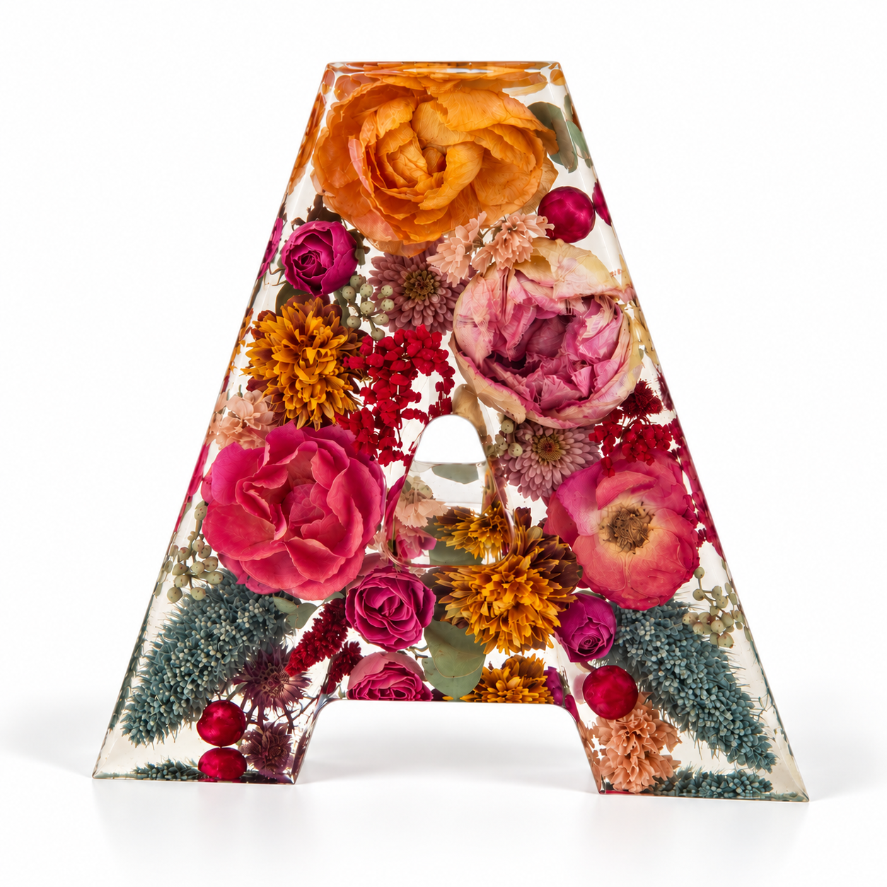 Letter - Resin Floral Block