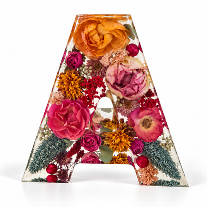 Letter - Resin Floral Block