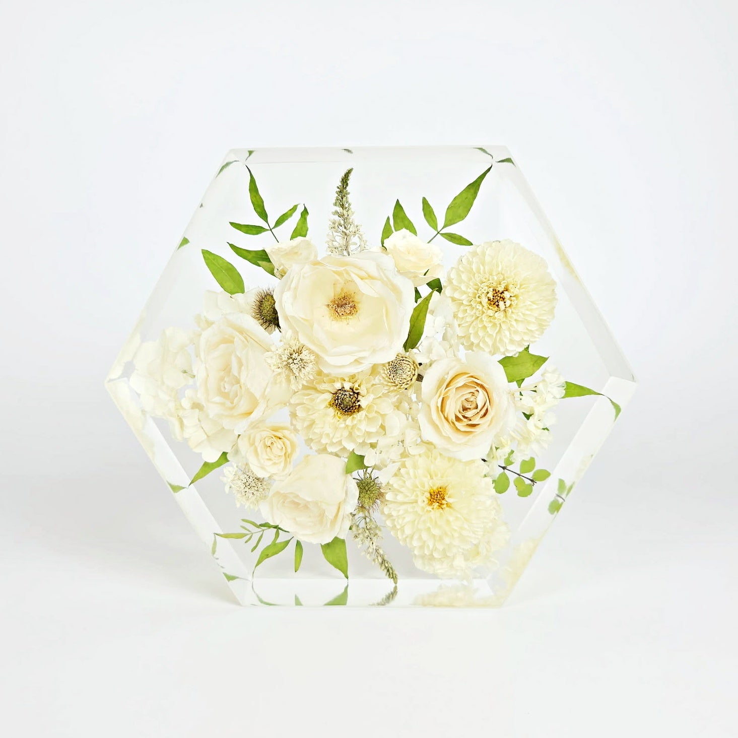 Hexagon - Resin Floral Block