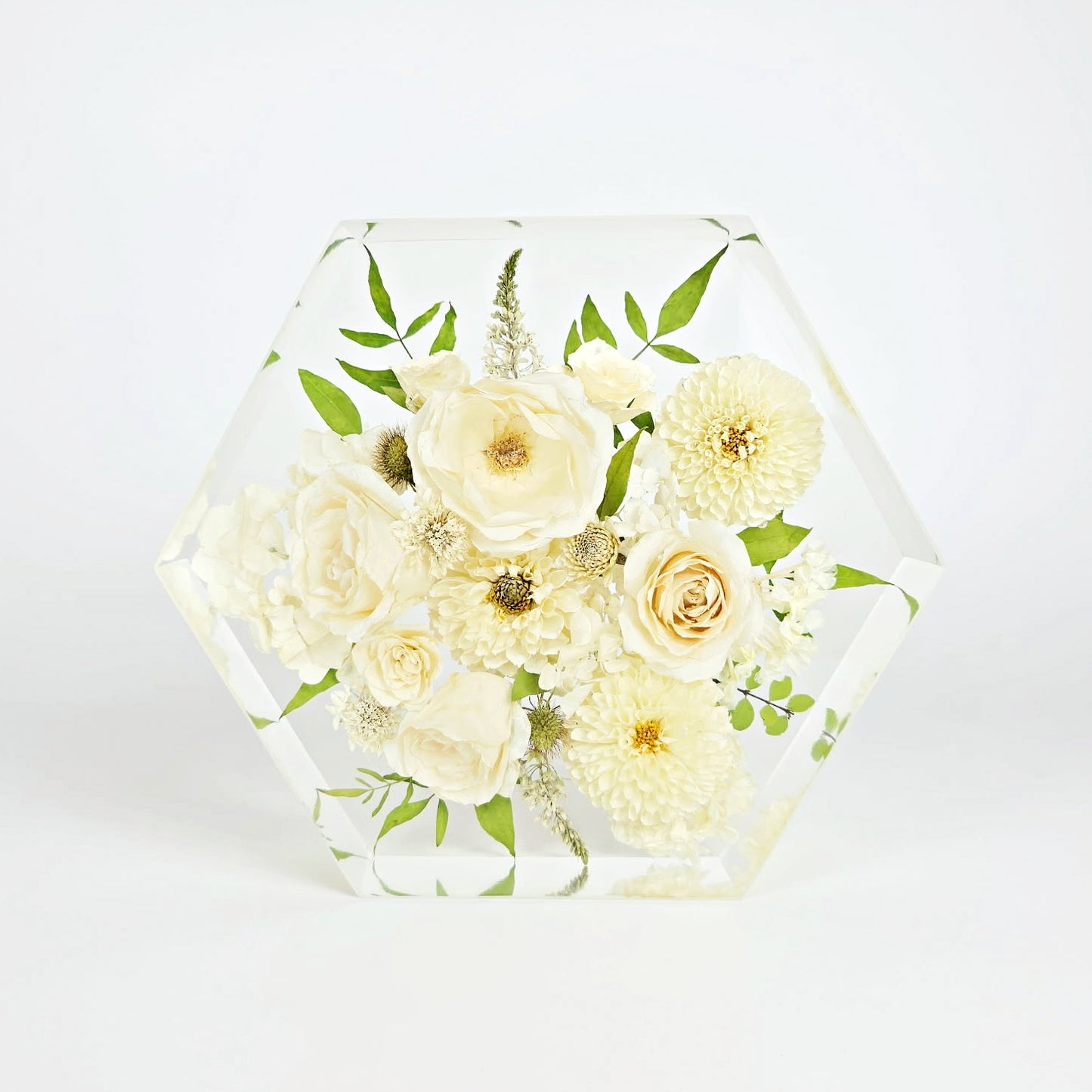 Hexagon - Resin Floral Block