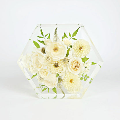Hexagon - Resin Floral Block